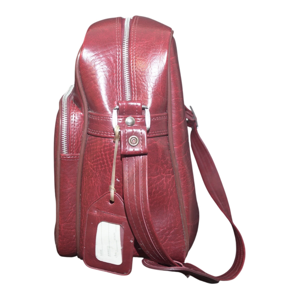 Vintage New Vista Travel Bag Luggage Carry On Shoulder Bag Buregundy 15" GUC - Picture 6 of 16